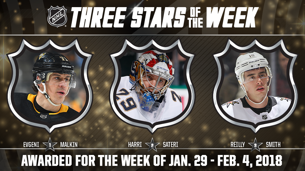 Stars of the Week, Malkin, Sateri, Smith
